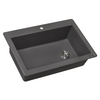 Ruvati 33"x22" Dual-Mnt Granite Composite Sgl Bowl Kitchen Sink, Urban Gray RVG1033GR